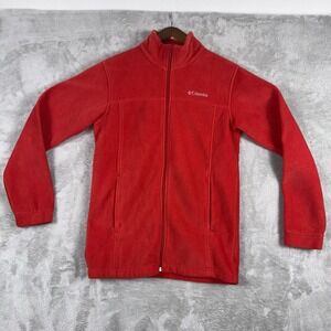 Columbia Fleece Jacket Red Full‎ Zip Outdoor Boys  Size Extra Large